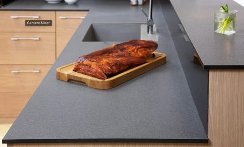 12 mm. Smoke Quarstone kompaktlaminat med underlimet kompositvask.